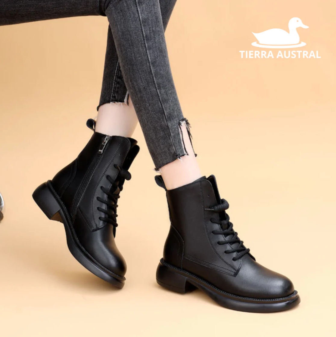 Odelia - Botines de Cuero Genuino Antideslizante