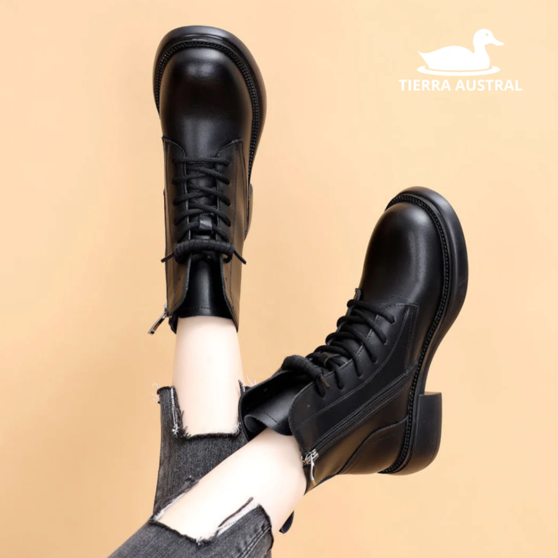 Odelia - Botines de Cuero Genuino Antideslizante