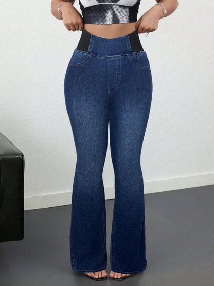 Jazmín - Pantalón bota camapana elástico con bolsillos