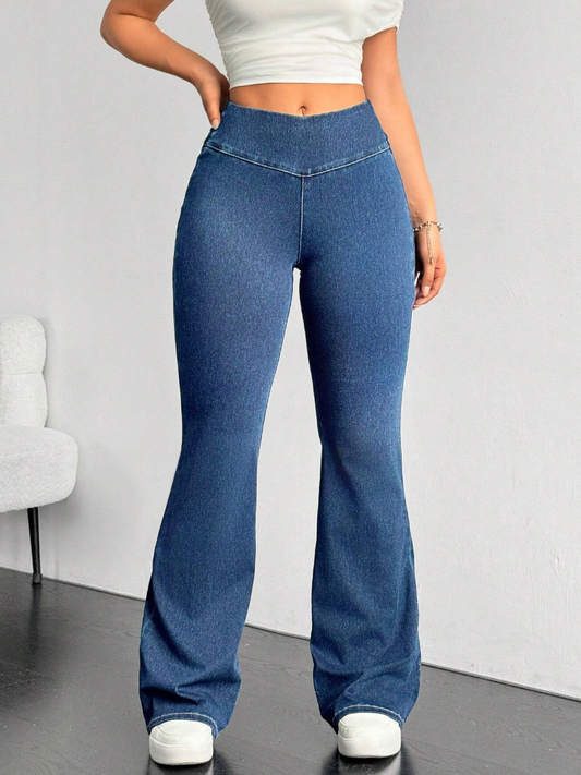 Cloe - Pantalón elástico campana ultra flexible