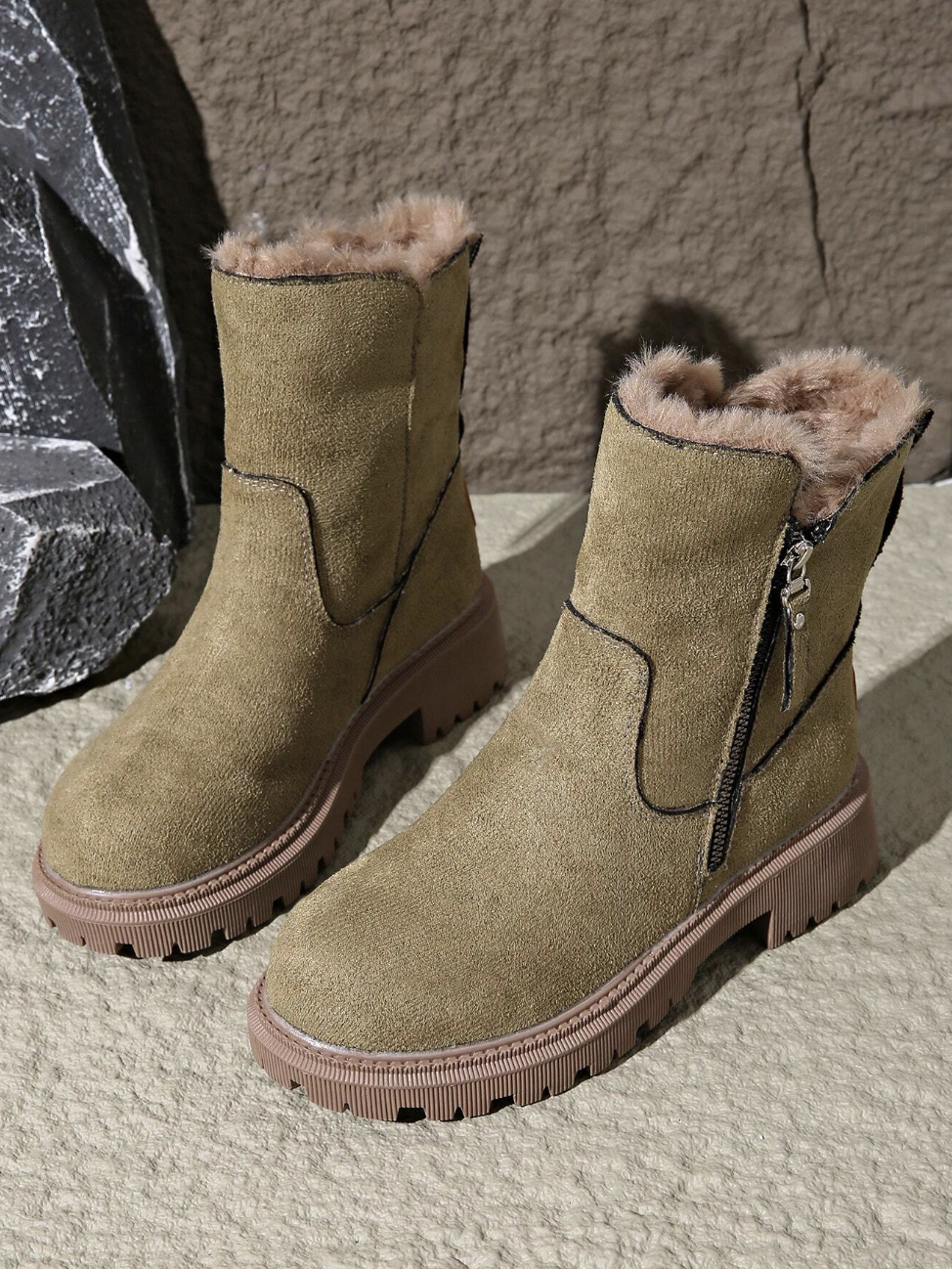 ALVA - Botas de nieve cálidas para mujer con forro térmico grueso,