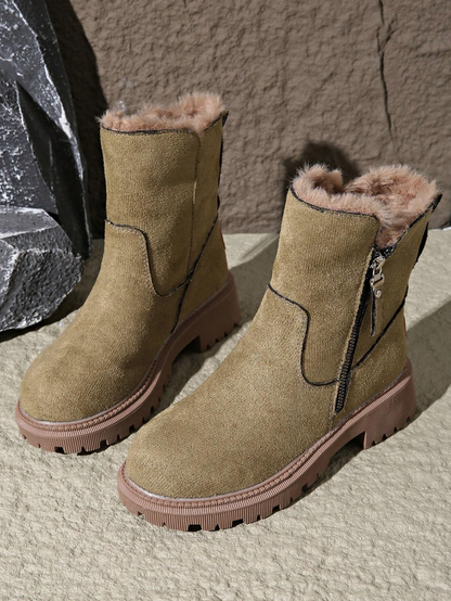 ALVA - Botas de nieve cálidas para mujer con forro térmico grueso,