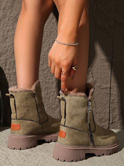 ALVA - Botas de nieve cálidas para mujer con forro térmico grueso,
