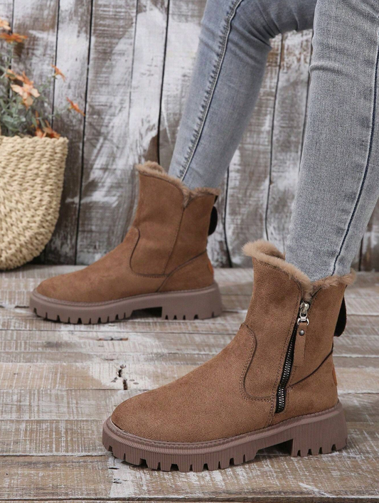 ALVA - Botas de nieve cálidas para mujer con forro térmico grueso,