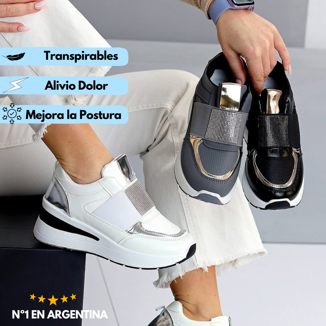 Golden - Deportiva Cómoda de Velcro