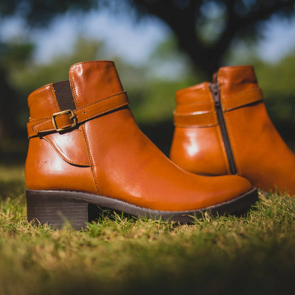 Ariel - Botines Cortos de Cuero Genuino