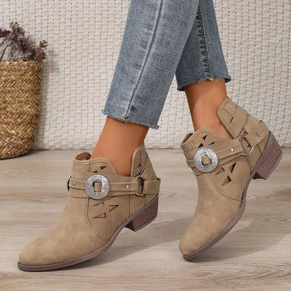 Laya - Botas Cortas de Cuero con Evilla