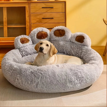 1pc Cama De Perro Calmante De Felpa, Lavable, Cama Para Mascotas De Tamaño Mediano, Suave Y Acogedora