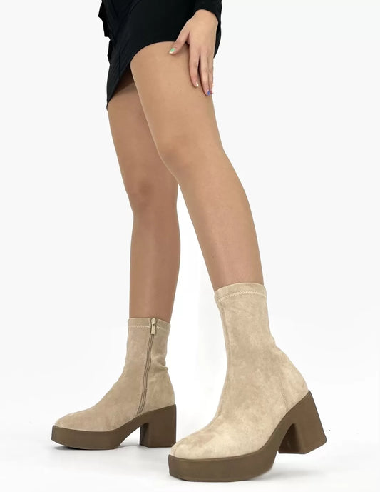 Antelina - Botas Media de Ante Antideslizante con Suela EVA