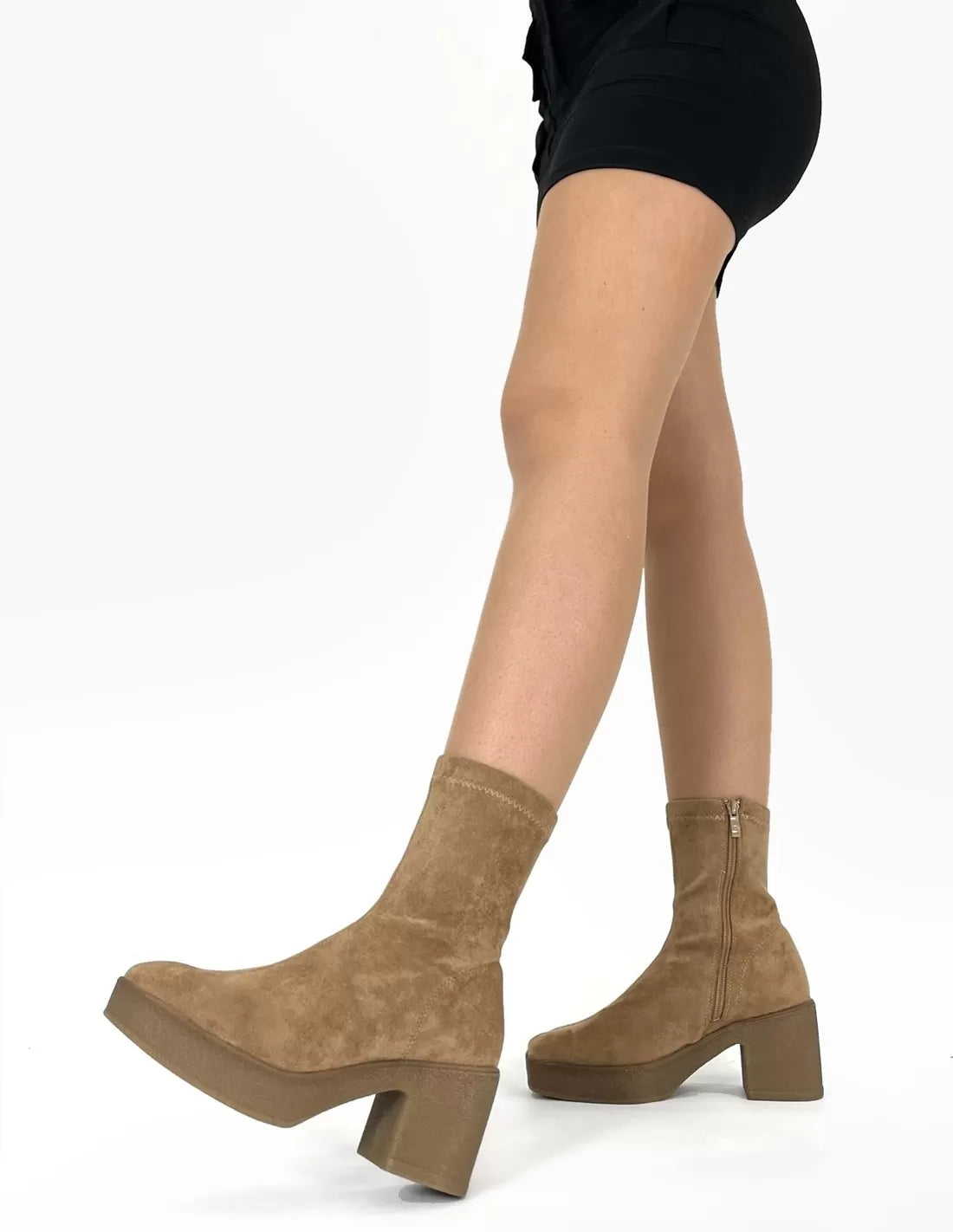 Antelina - Botas Media de Ante Antideslizante con Suela EVA