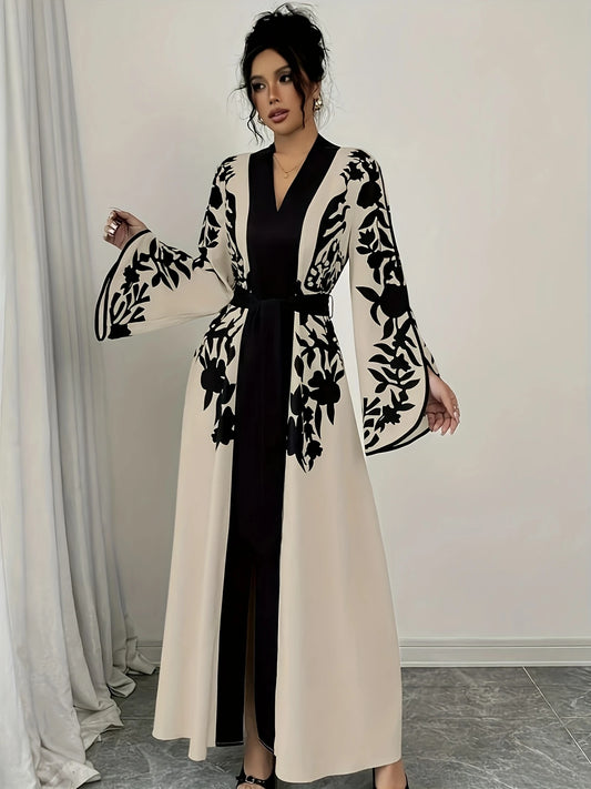 Bella - Vestido Elegante con Estampado Floral y Cinturón