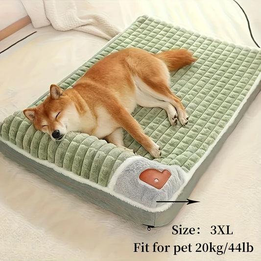 Alfombrilla Lavable para Perros de Invierno Cuatro Estaciones con Protección Espinal Suave Verde