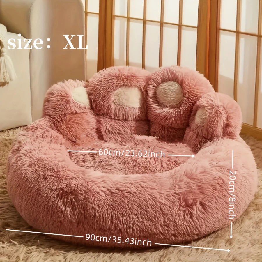 1pc Cama De Perro Calmante De Felpa, Lavable, Cama Para Mascotas De Tamaño Mediano, Suave Y Acogedora