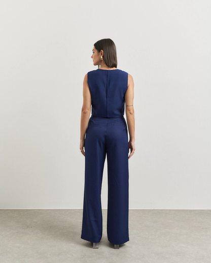 Yara Conjunto 2 Piezas de Lino Pantalón Holgado